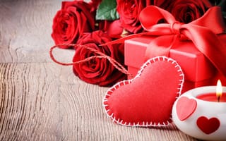 Картинка love, romantic, любовь, подарок, розы, Valentine's Day, heart