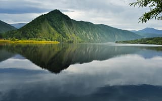 Картинка озеро, отражение, гора, гладь, гряда