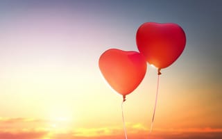 Обои сердце, balloon, romantic, любовь, heart, love