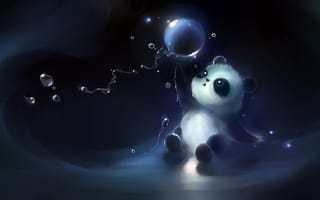 Картинка пузырь, глаза, панда, apofiss, малыш