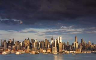 Картинка здания, New York, небоскрёбы, причалы