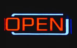 Картинка sign, night, neon, United Kingdom, England, Birmingham, glow, open