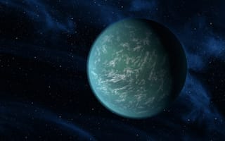 Обои Kepler-22b, планета, космос, макро, звезды, пространство