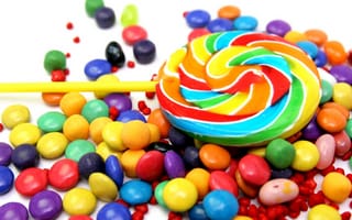 Картинка леденец, драже, леденцы, еда, конфеты, разноцветные, сладости
