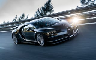 Картинка Chiron, движение, водитель, 2016, Bugatti, трасса, скорость