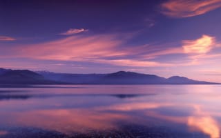 Картинка Облака, цвет, озеро, горы, отражение