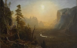 Картинка Albert Bierstadt, картина, живопись, Glacier Point Trail, painting, Yosemite Valley