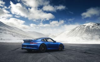 Картинка Mountain, Blue, GTS, 911, Porsche, Rear, Supercar