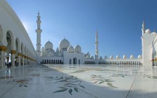 Обои архитектура, Абу-Даби, мечеть шейха Зайда, минарет, ОАЭ