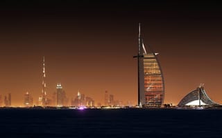 Картинка City, Ночь, Scycraps, Dubai, Красиво, Light, Город, Обоя, Night, Небоскребы, Дубай, Свет