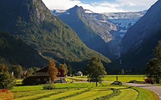 Картинка Норвегия, Стрюн, дорога, Согн-ог-Фьюране, горы