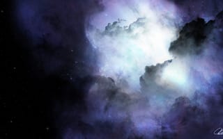 Картинка космос, туманность, свечение, звезды, облака