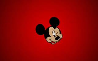 Картинка Mickey, cartoon, mouse, texture, red, paper, simple, disney