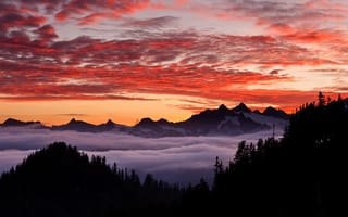 Картинка США, горы, закт, Орегон, Michael Hellen Photography, лес, гористый штат, небо