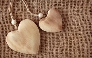 Картинка сердца, деревянные, ткань, сердечки