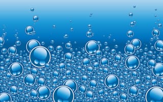 Обои пузыри, голубой, вода