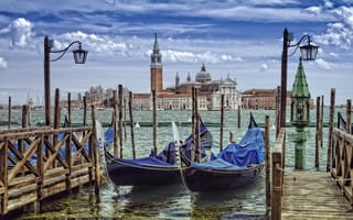 Картинка Венеция, гондолы, город