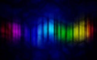 Картинка Rainbow, радуга, gimp, гимп, цвета, лучи, полосы, темные, облака, сияние, абстракция, разноцветные, ночь, спектр