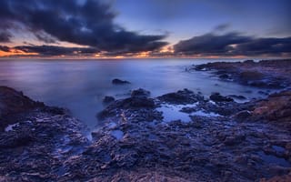 Картинка Море, утро, HDR, берег, обработка, рассвет