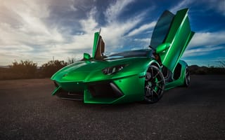 Картинка supercar, Lamborghini Aventador, green
