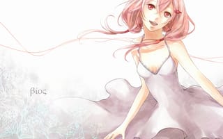 Картинка розовые волосы, yuzuriha inori, девушка, yoma, арт, guilty crown, платье