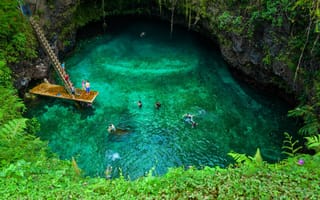 Картинка Самоа, пещера, остров Уполу, провал
