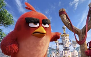 Картинка kawaii, cinema, red, sky, game, feathers, cloud, trees