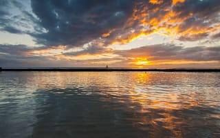 Картинка море, закат, Гавайи, Hawaii, sea, sunset