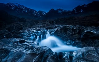 Картинка горы, ночь, камни, водопад, от lolita777