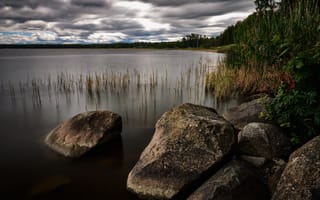 Картинка озеро, камни, Nature, пейзажи, lake, stones