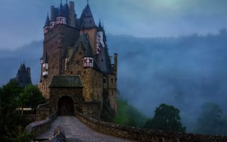 Картинка Замок Эльц, Германия, небо, замок, тучи