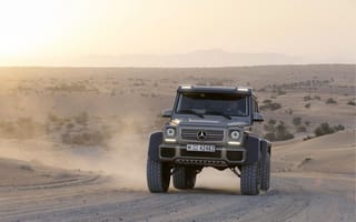 Картинка Передок, Внедорожник, Mercedes-Benz, AMG, Пустыня, 6x6, В движении, Песок, G63