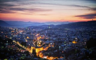 Картинка небо, закат, sky, горы, Босния и Герцеговина, sunset, Балканы, Bosnia and Herzegovina