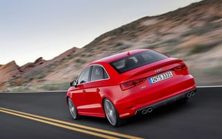 Картинка Audi, Полосы, S3, Седан, Дорога, Машина, Красный, Авто