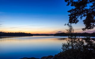 Картинка деревья, природа, trees, вечер, Nature, evening, озеро, lake