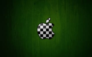 Обои зеленый, расцветка, логотип, apple, футбольный мяч, яблоко, шахматы