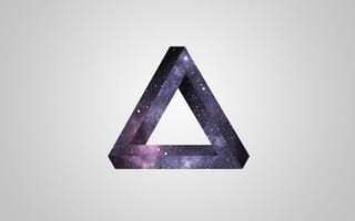 Обои треугольник, triangle, космос, space, звёзды, минимализм