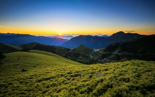 Картинка горы, Central Mountain Range, рассвет, восход, Центральный горный хребет, Тайвань, Taiwan, Zhongyang Range
