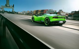 Картинка Lamborghini, скорость, Torado, Spyder, порт, контейнеры, автомобиль, новитек, тюнинг, Novitec, Huracan