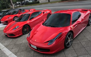 Картинка Ferrari, F430 Spider, 430 Scuderia, 458 Spider, Supercars, Red