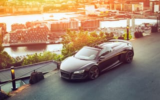 Картинка car, город, Audi R8, GT Spyder