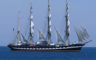 Картинка море, корабль, барк, парусник, учебный, парусные, "Крузенштерн"