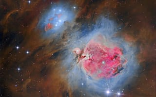 Картинка звёздное скопление, туманность, звезды, Ориона