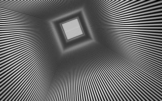 Картинка квадрат, туннель, оптическая иллюзия, лучи