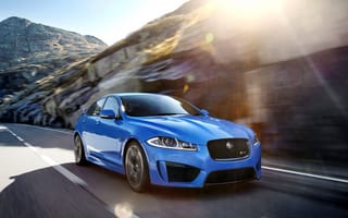 Картинка Jaguar, Авто, Блик, Седан, Машина, Передок, Ягуар, XFR-S, Синий