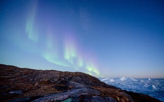 Картинка stars, northern lights, Aurora Borealis, ice floes