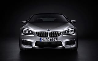 Картинка BMW, Номер, Фары, БМВ, M6, Капот, Серебро, Машина, Передок, Авто, Серый, Лого