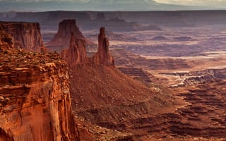 Картинка США, Mesa Arch, камни, долина, Canyonlands National Park, скалы, каньон, панорама