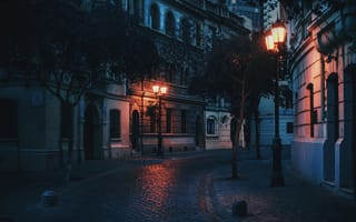 Картинка light, cityscape, street, urban scene, lamp posts