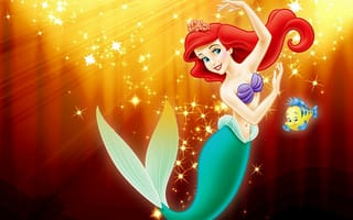 Картинка The little mermaid, princess, рыба-луна, Уолт Дисней, Ariel, Ариэль, movie, принцесса, море, Маленькая русалочка, fairytale, мультфильм, sea, Walt Disney